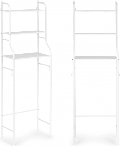 Hoge badkamerskast met 3 planken aluminium constructie