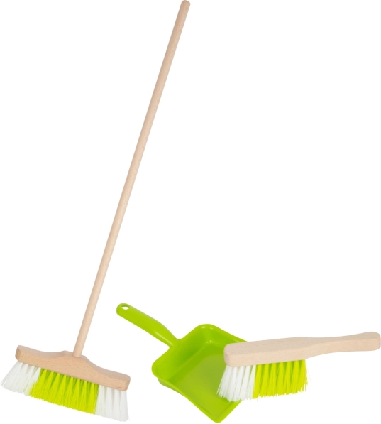kleuters schoonmaaksset small foot met bezem, handveger en stofblik