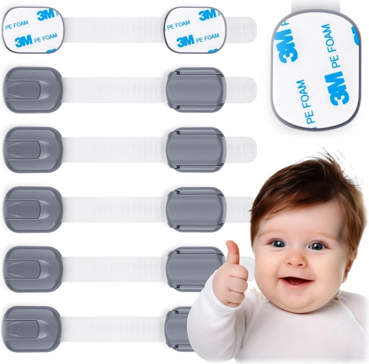 Kinderveiligheidsblokkering voor kasten Ricokids - 6 stuks – Grijs