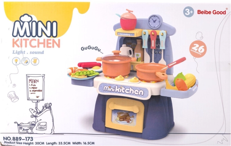 Kinderkeukenset – fornuis met accessoires met licht- en geluidseffecten - 1 stuk