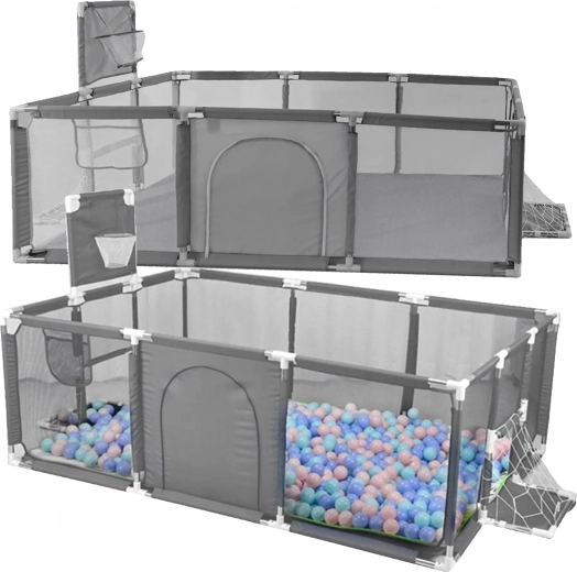 Kinderbox met ballenbak en sportelementen 230 × 120 cm