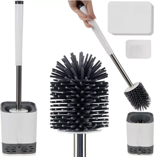 Toiletborstel met houder en pincet RUHHY – Siliconen