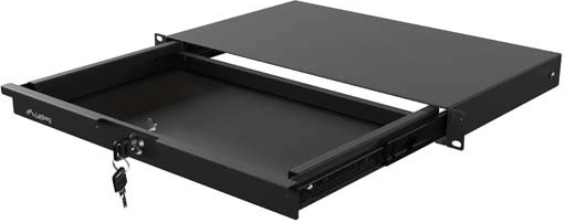 Afsluitbare lade voor 19" rack 1U 270 mm zwart Lanberg