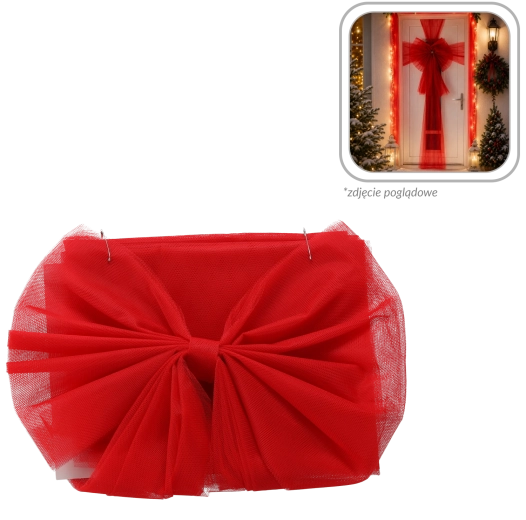 Rode kerststrik voor de deur 49 × 52 cm