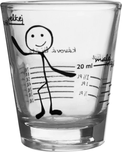 Glazen maatbekertje met bedrukking 50 ml