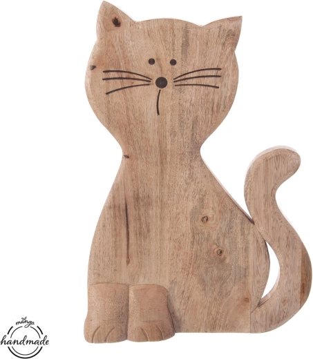 Houten decoratie kat Mango Micka 50 cm