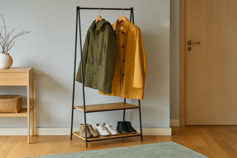 Praktische indeling: stang + twee planken