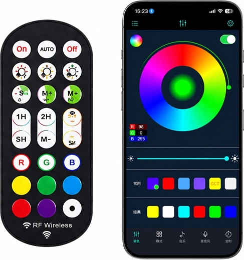 Bediening via app en afstandsbediening