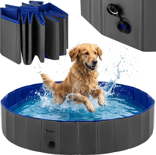 Opvouwbaar zwembad voor hond Purlov 160 × 30 cm - 1 stuk