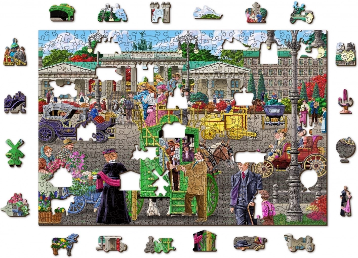 Houten puzzel met figuren - Parijse plein in Berlijn