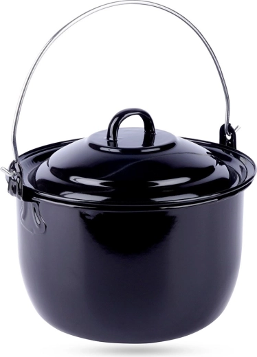 Hangende geëmailleerde Hongaarse kookpot met deksel 3,8 l