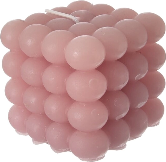 Kaars Square roze 8 × 8 × 8 cm, 320 g