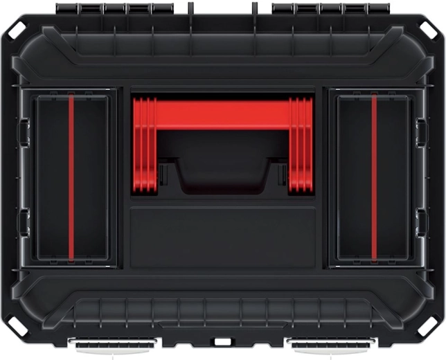 Vakken in het deksel voor kleine onderdelen