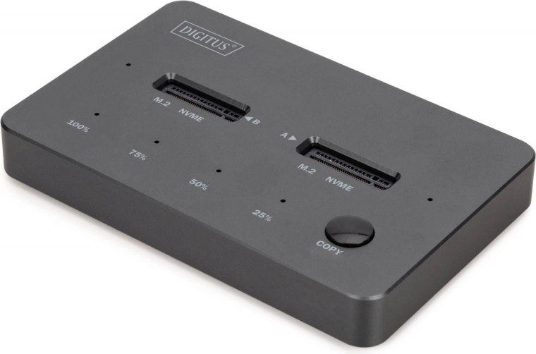 Digitus dockingstation voor M.2 NVMe SSD met offline klonen, USB‑C 3.2 Gen 2 10 Gb/s, zwart