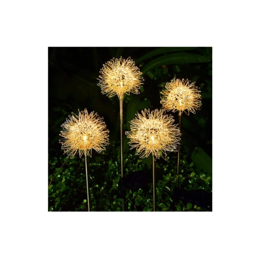 Solarlamp voor de tuin in de vorm van een paardenbloem met warm wit ledlicht