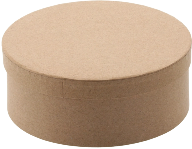 Ronde bruine geschenkdoos met deksel 15 × 8 cm