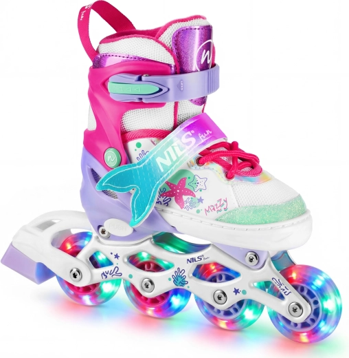 Kinder skates 4-in-1 met LED-wieltjes NILS Fun Mazzy – S (31-34)