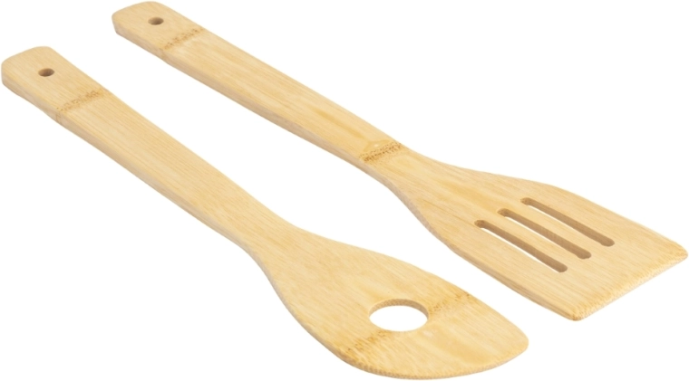 2× bamboe serveerbestek in de verpakking