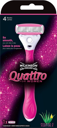 Dames scheermes WILKINSON QUATTRO FOR WOMEN + 1 reservemesje
