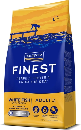Fish4Dogs brokken voor volwassen honden Finest witte vis met aardappelen 12 kg