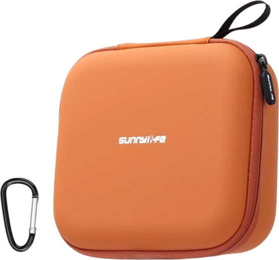 Leren etui Sunnylife met gaasvak voor DJI Neo 2, oranje
