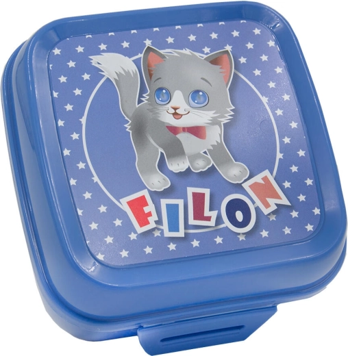 Snackbox met kliksluiting 12,5 × 12,5 × 8 cm – kunststof, mix van kleuren