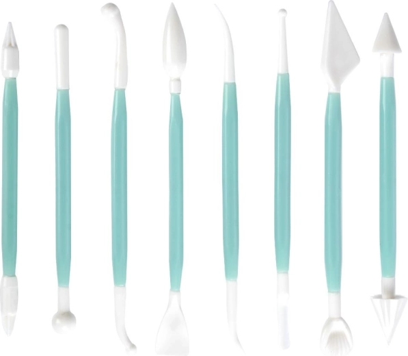Set van spatels en modelleergereedschap voor taarten, 8 stuks