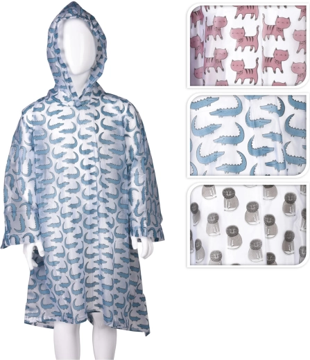 Kinderregenponcho met dierenmotief - 1 stuk