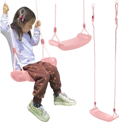 Kinder schommel aan touw roze