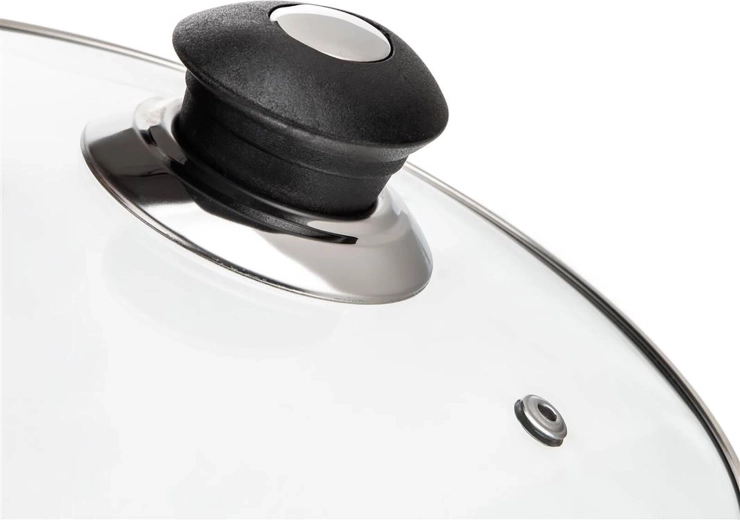 Glazen deksel met ventiel voor kookcontrole