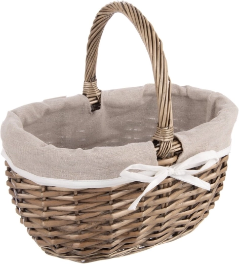 Rieten picknickmand met stoffen voering 32,5 × 24 × 32 cm