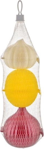 Set mini plastic bewaardoosjes voor knoflook, ui en citroen (3 stuks)