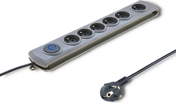 Overspanningsbeveiliging Quick Switch, 6 stopcontacten, 1,8 m, grijs