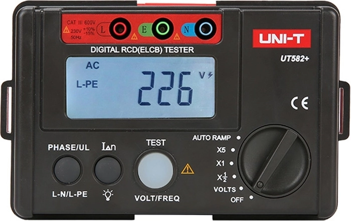 Uni-T tester voor aardlekschakelaars UT582+