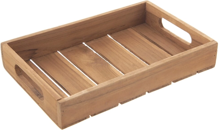 Serveerschaal van teakhout 26 × 18 cm