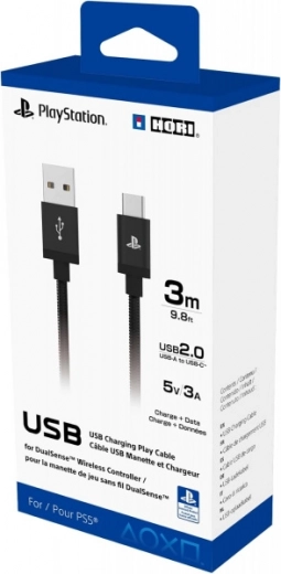 usb oplaadkabel hori pro dualsense voor playstation 5, 3 m