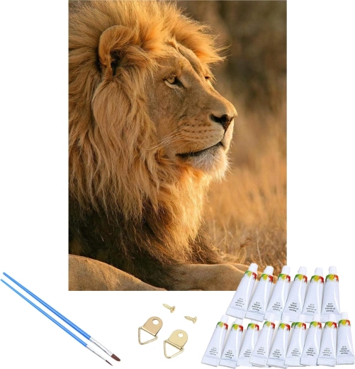 Leeuwenmotief en frame voor direct ophangen