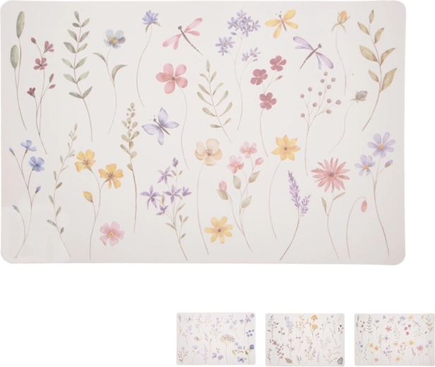 Placemat van kunststof (UH) lente bloemen 43,5 × 28,5 cm mix