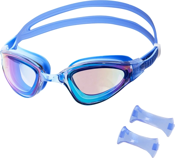 NILS Aqua zwembril blauw met iriserende spiegelcoating