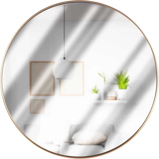 Ronde wandspiegel in goudkleurig frame 50 cm