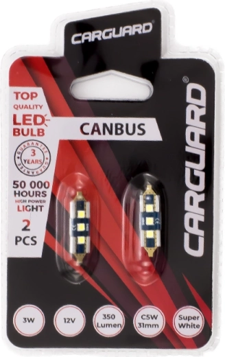 LED-lamp CARGUARD CANBUS Sofit C5W 31 mm 3 W 350 lm - 2 stuks