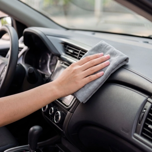 Zachte reiniging van het auto-interieur