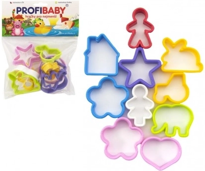 Profibaby gekleurde plastic uitsteekvormpjes voor kinderen, set van 12 stuks