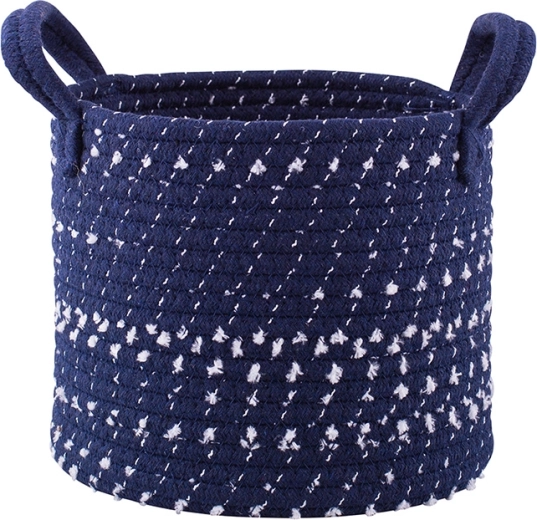 Gevlochten opbergmand vierkant 22 × 22 × 18 cm granaatblauw