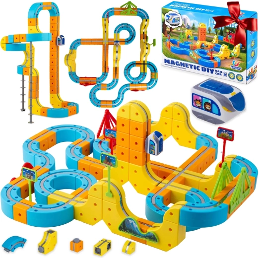 Magnetische bouwset met elektrisch treintje Ricokids