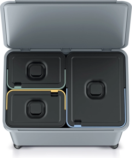 Drie aparte containers voor overzichtelijk sorteren