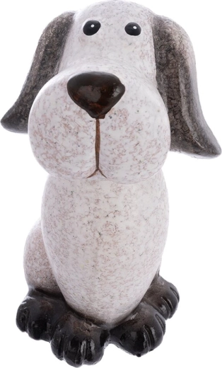 Decoratief hondenbeeldje van polyresin, beige, 22 × 13 × 16 cm