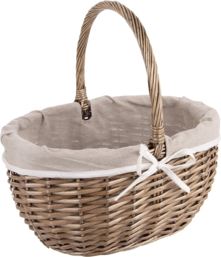 Rieten picknickmand met stoffen voering 40 × 31 × 40 cm