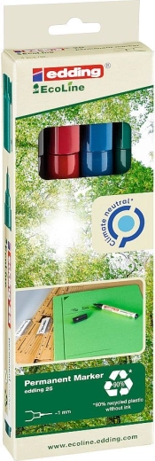 Edding 25 EcoLine permanente marker, set van 4 stuks