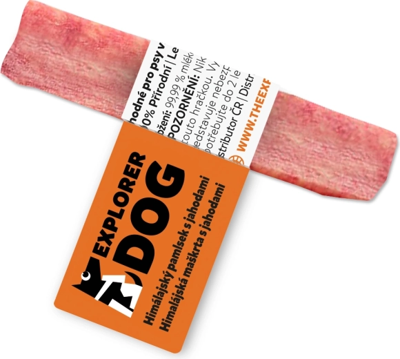 Explorer Dog Himalaya-kaas dental snack met aardbei, maat S